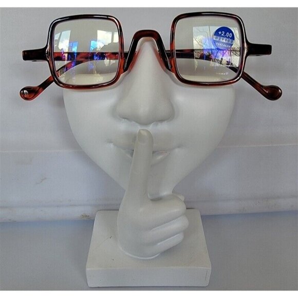 EyeKepper Brown Small Geometric Square 1.5 Blue Light Reading Glasses 113220 - Picture 1 of 3